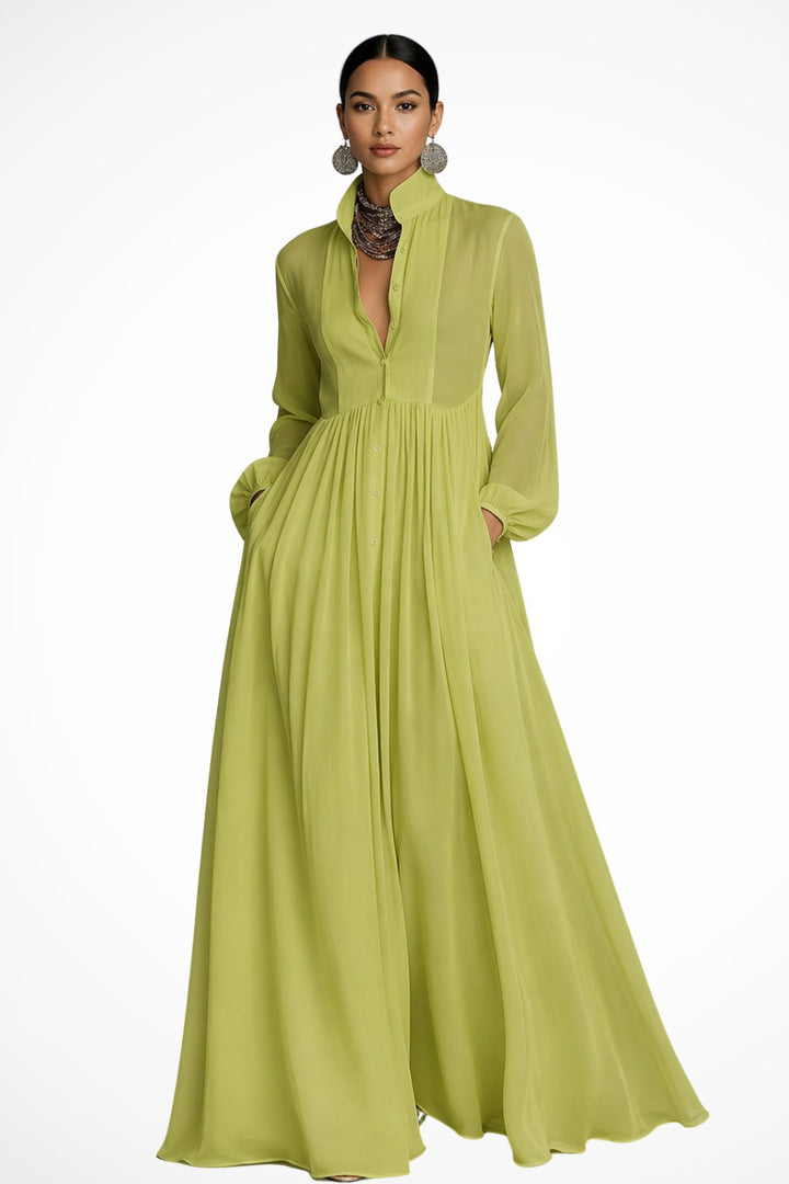Women's Garden Party Maxi Dress | Button Front with Pockets Lifestyle