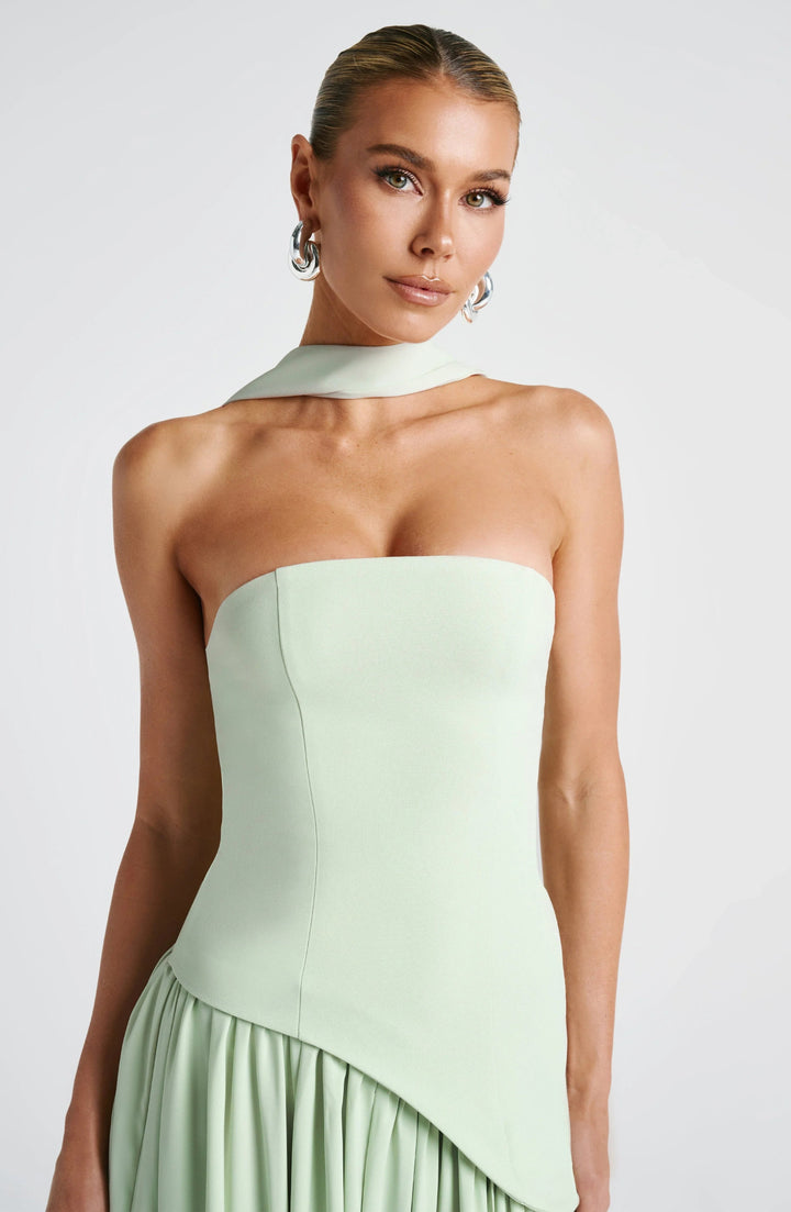 Women's Halterneck Maxi Dress | Wedding Guest High Split Draped View 20