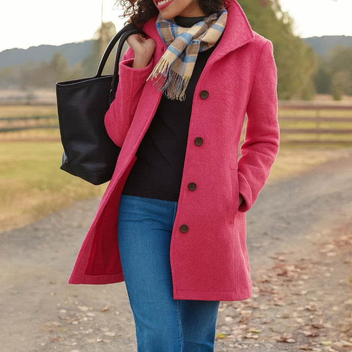 Women's Heritage Wool Coat | Funnel Neck Classic Fit Full