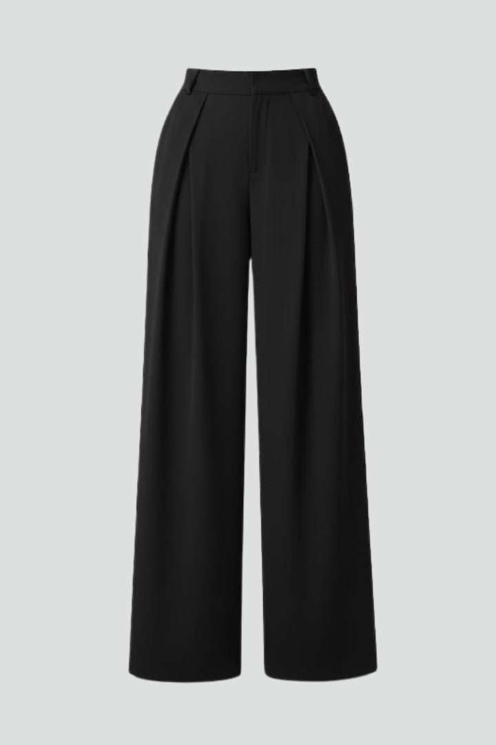 Women's High Rise Pleated Wide Leg Trousers Hero