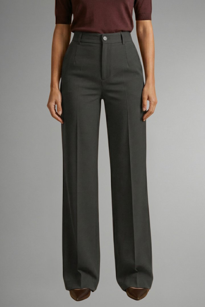 Women's High Waist Straight Leg Trousers | Pintuck Tailored Fit Alternate