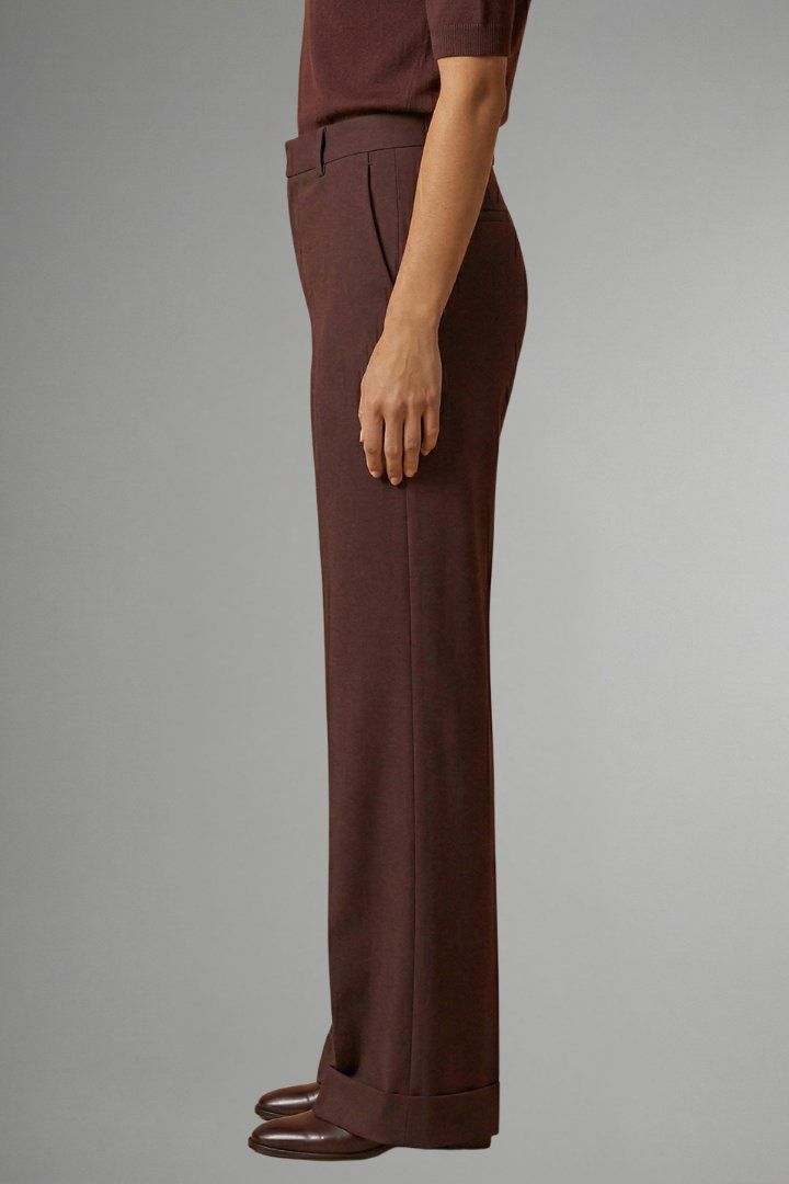 Women's High Waist Straight Leg Trousers | Pintuck Tailored Fit Close Up