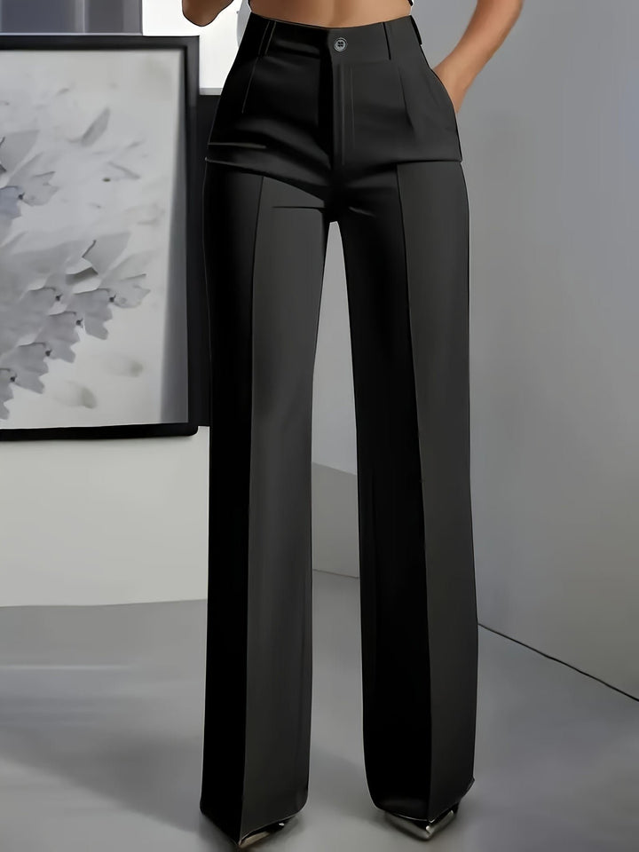 Women's High Waist Wide Leg Trousers | Center Seam Flare Fit Angle