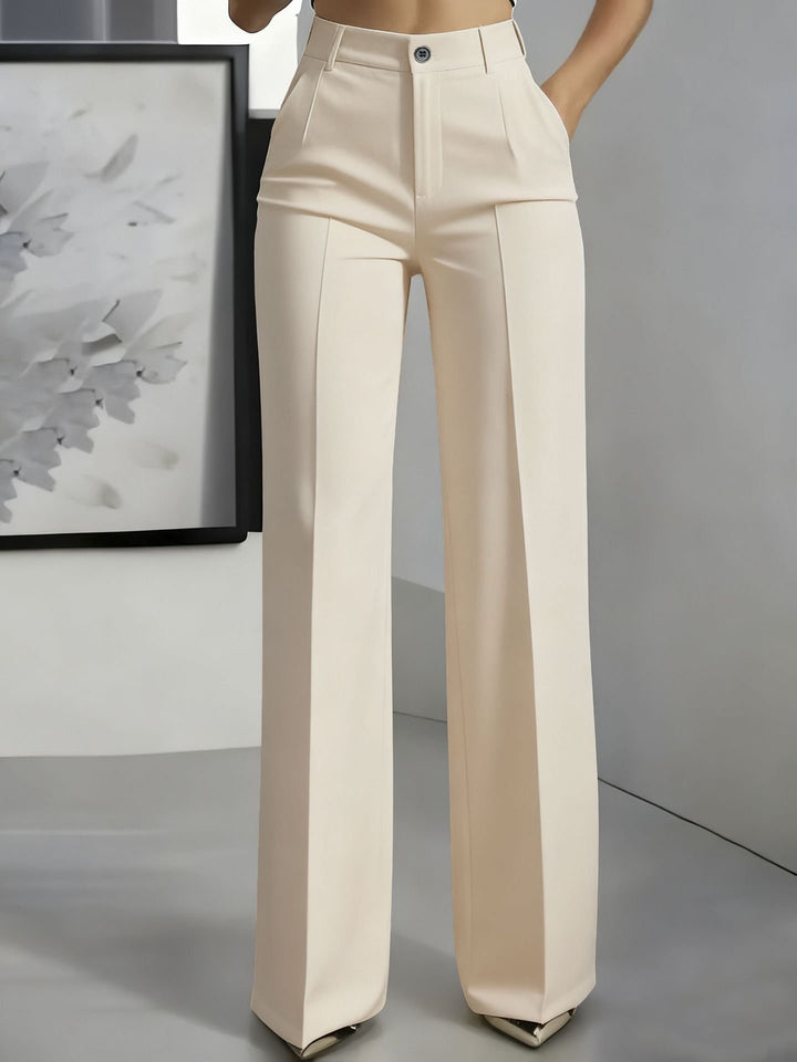 Women's High Waist Wide Leg Trousers | Center Seam Flare Fit Back