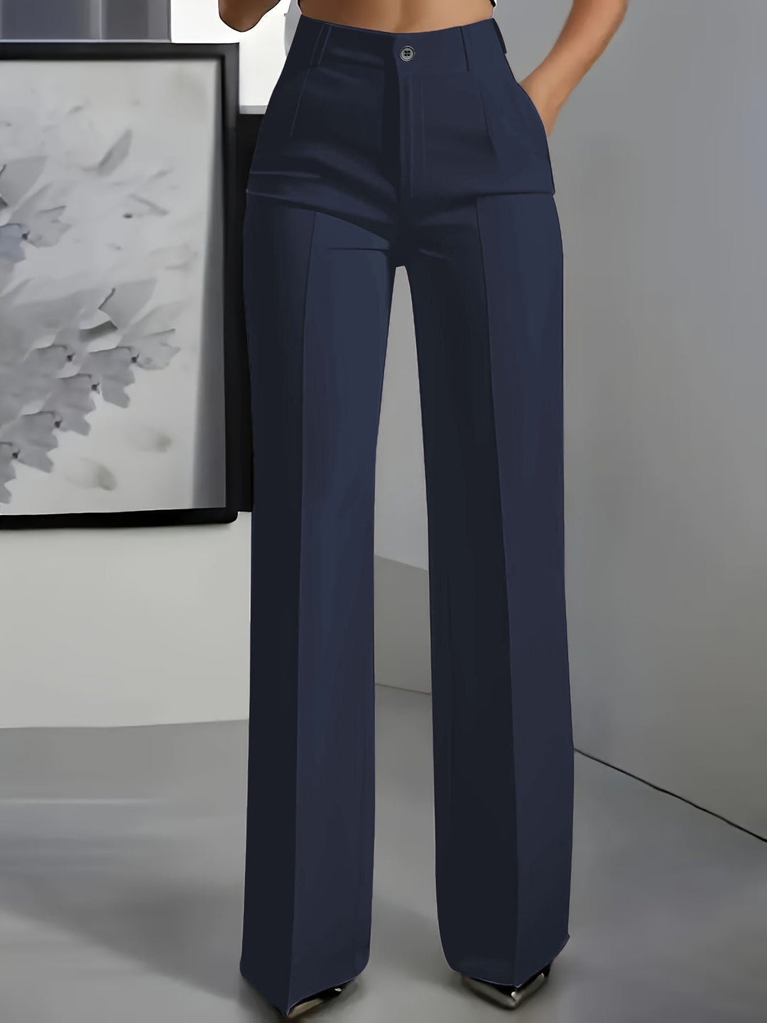 Women's High Waist Wide Leg Trousers | Center Seam Flare Fit Hero