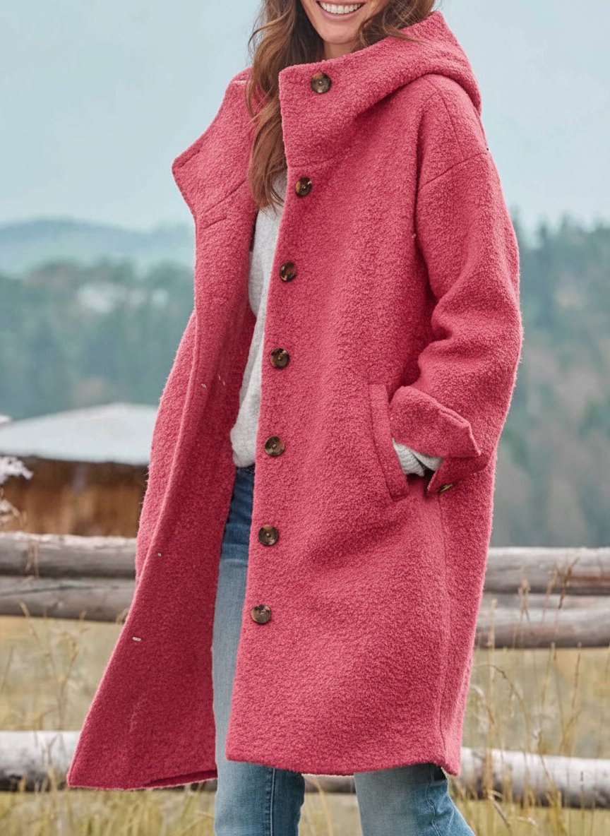 Women's Hooded Cocoon Coat | Relaxed Fit Padded Warmth Detail