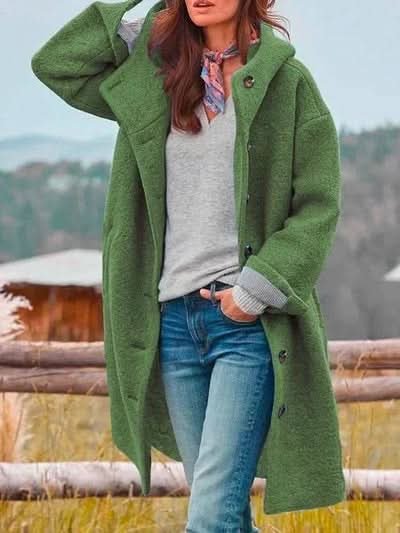 Women's Hooded Cocoon Coat | Relaxed Fit Padded Warmth Side