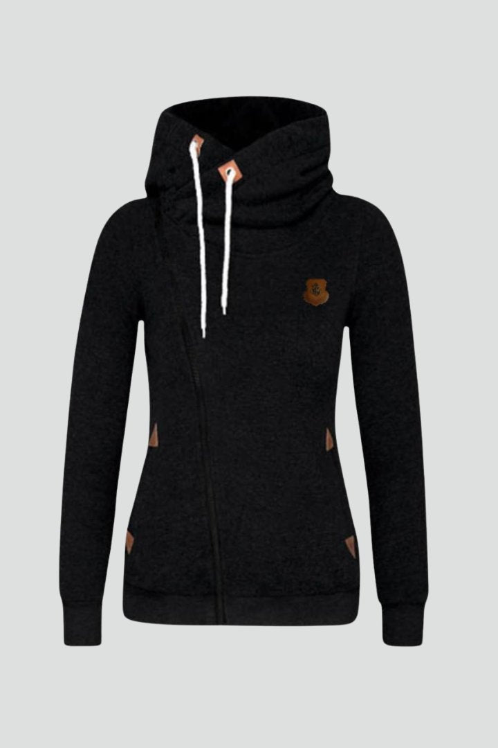 Women's Hooded Jacket | Asymmetrical Zip with Drawstring Hero