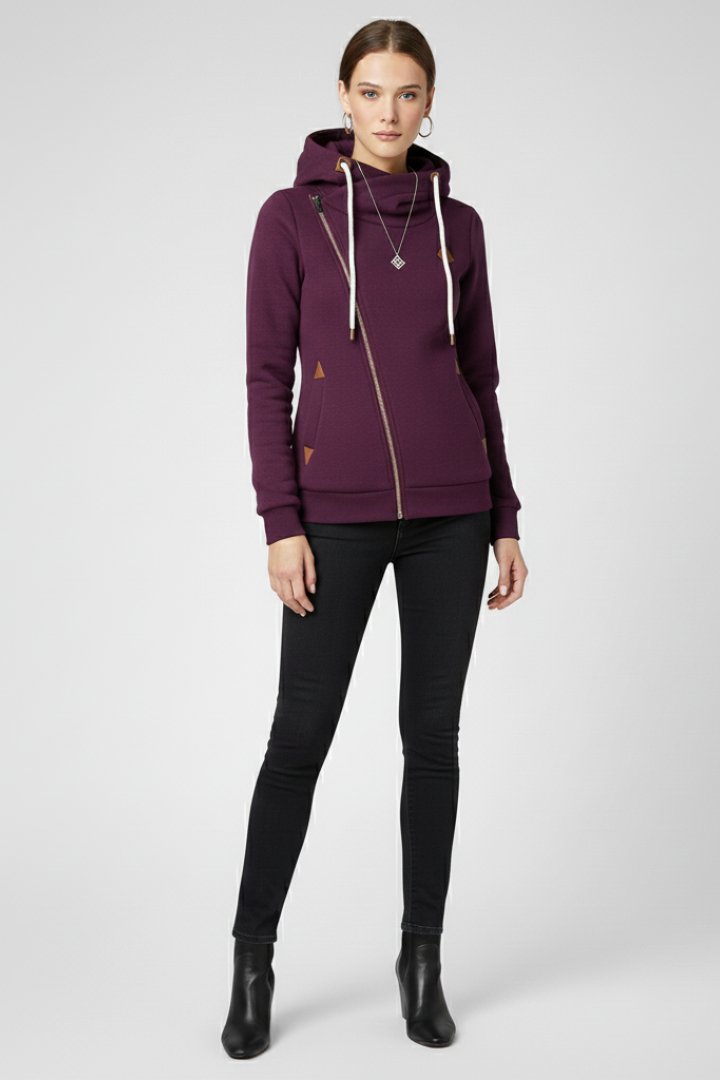 Women's Hooded Jacket | Asymmetrical Zip with Drawstring Lifestyle