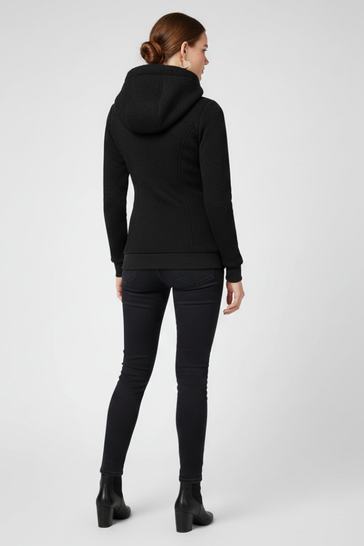 Women's Hooded Jacket | Asymmetrical Zip with Drawstring Side