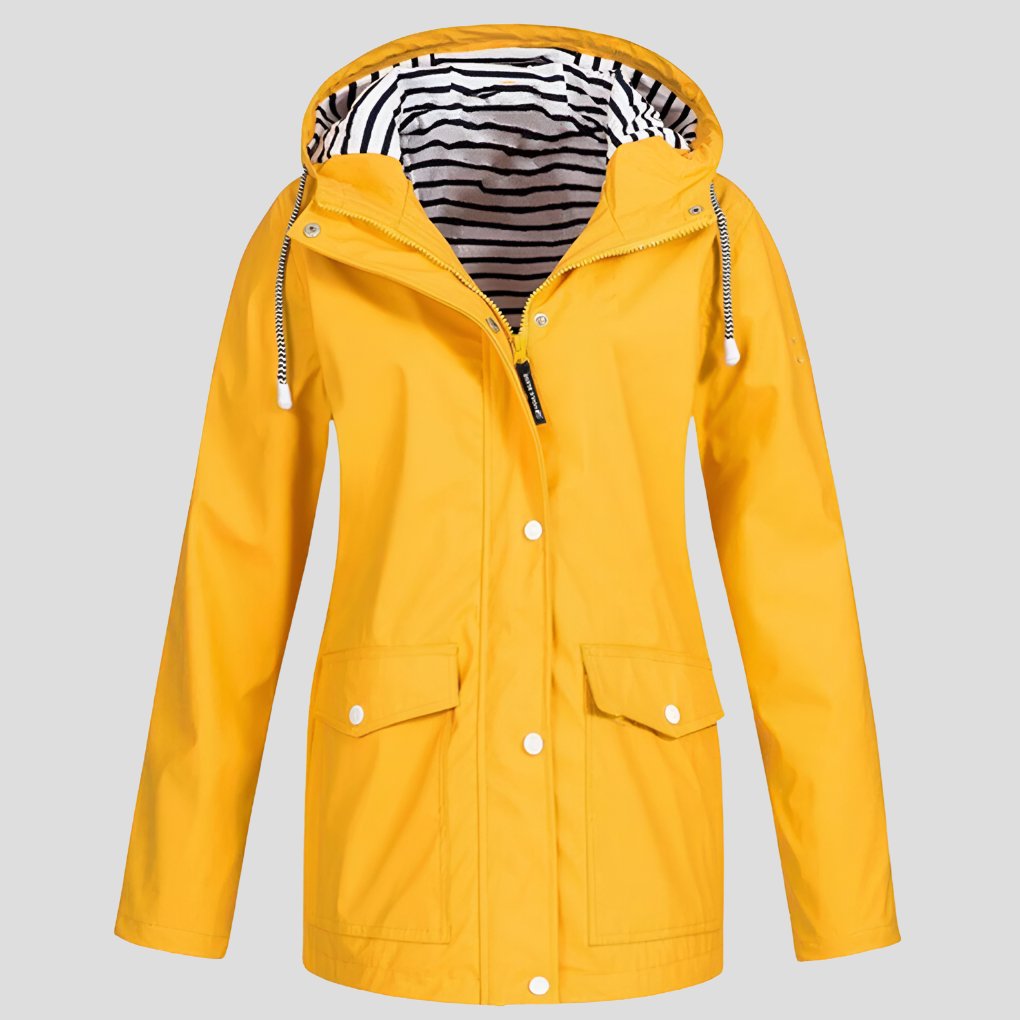 Women's Hooded Jacket | Water-Resistant Windproof Striped Hood Lining Hero