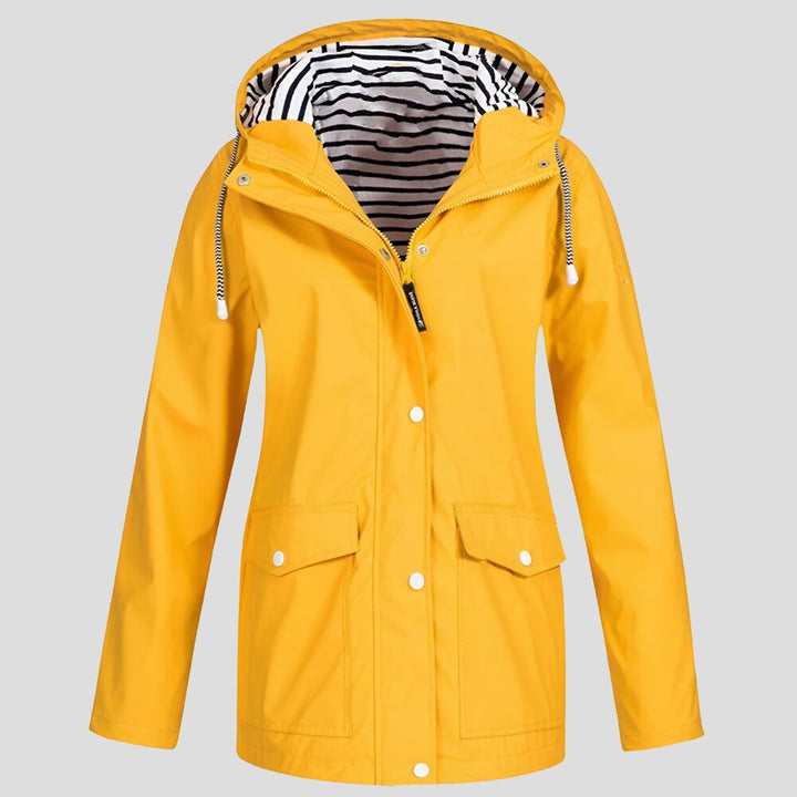 Women's Hooded Jacket | Water-Resistant Windproof Striped Hood Lining Hero