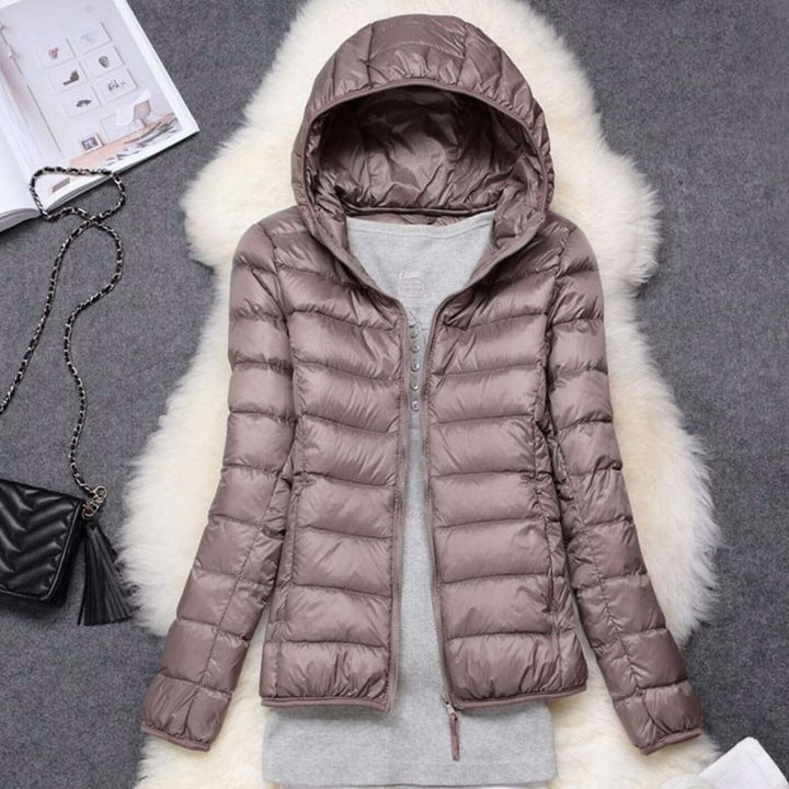 Women's Hooded Windproof Jacket | Fitted Puffer Rain Shield Hero