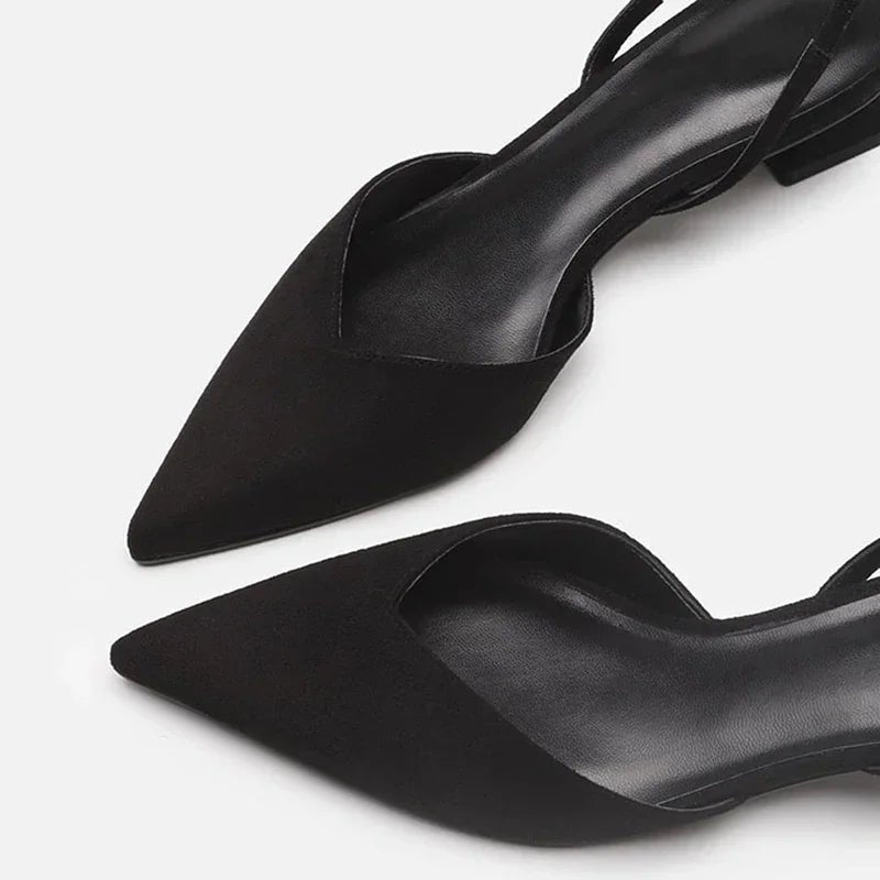 Women's Kitten Heel Slingbacks | Pointed Toe Slim Heel Front
