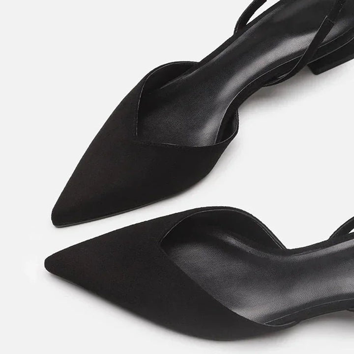 Women's Kitten Heel Slingbacks | Pointed Toe Slim Heel Front