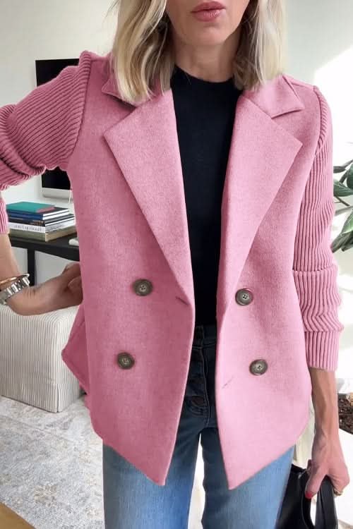 Women's Knit Sleeve Casual Blazer Coat Alternate