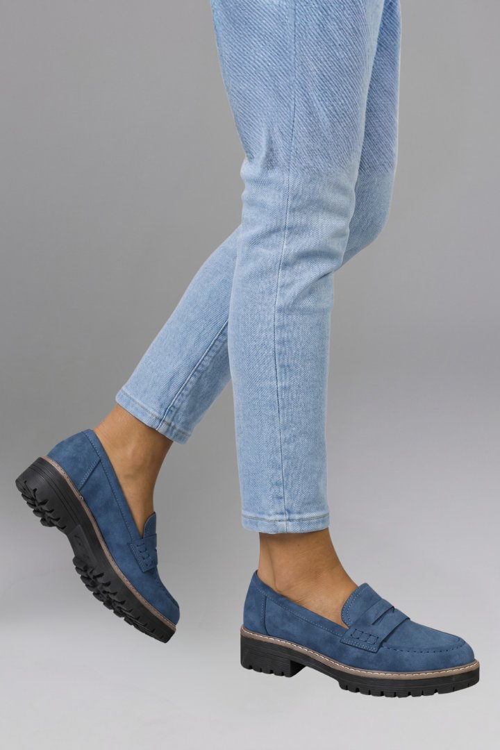 Women's Leather Lug Sole Loafers | Slip On Chunky Flat Alternate