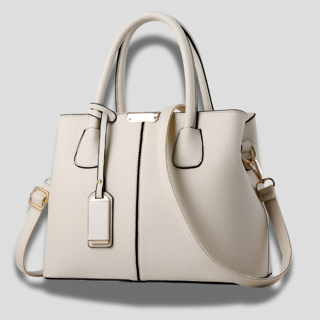 Women's Leather Shoulder Bag | Structured Winged Panel Design Close Up