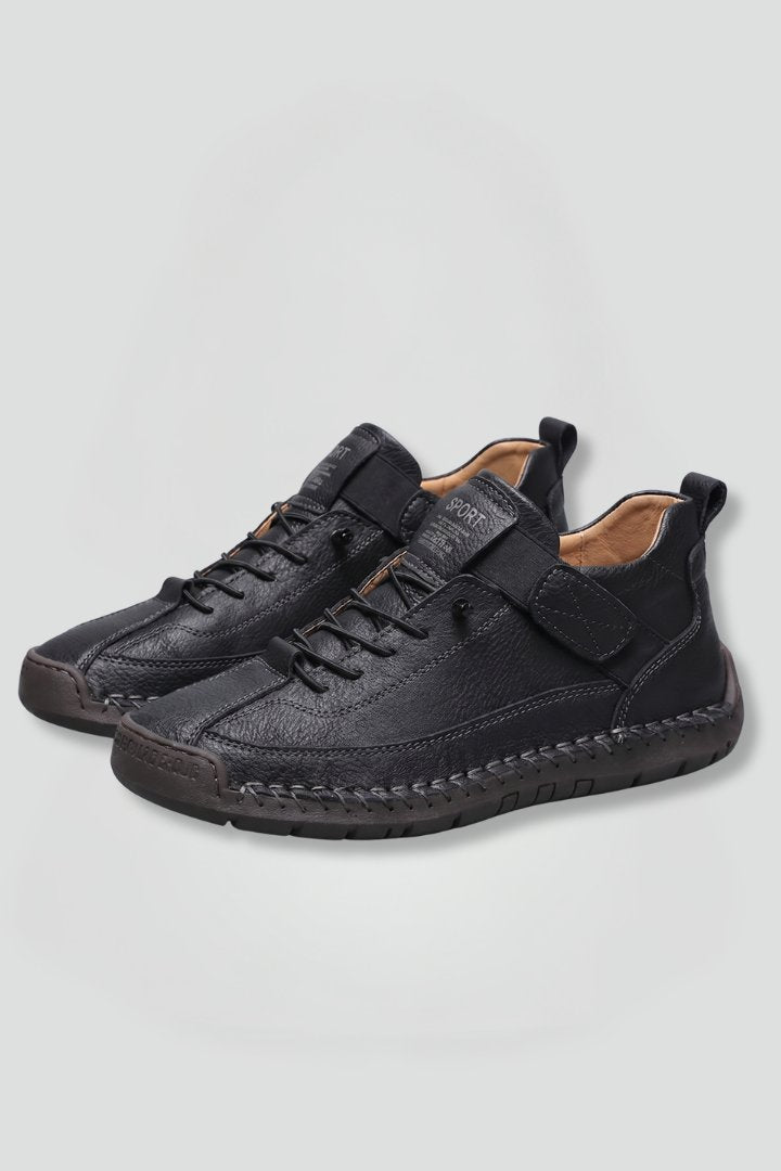 Women's Leather Trainers | Elastic Panel Strap Fastening Hero