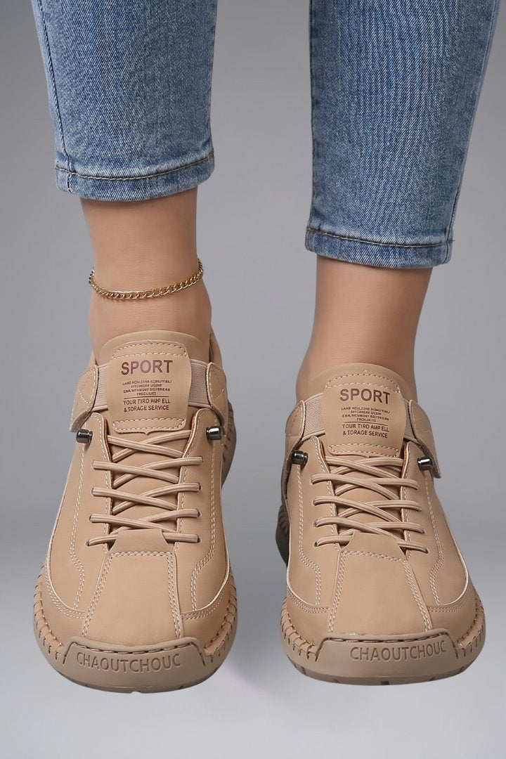 Women's Leather Trainers | Elastic Panel Strap Fastening Lifestyle