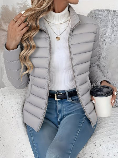 Women's Lightweight Quilted Jacket | Tailored Spring Fit Close Up