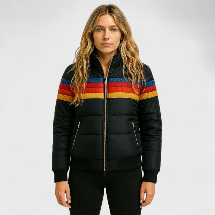 Women's Lightweight Waterproof Jacket | Stripe Chest Detail Angle