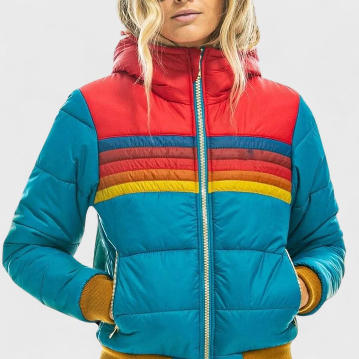 Women's Lightweight Waterproof Jacket | Stripe Chest Detail Detail