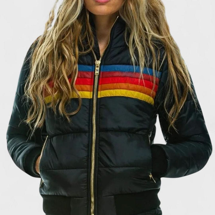 Women's Lightweight Waterproof Jacket | Stripe Chest Detail Lifestyle