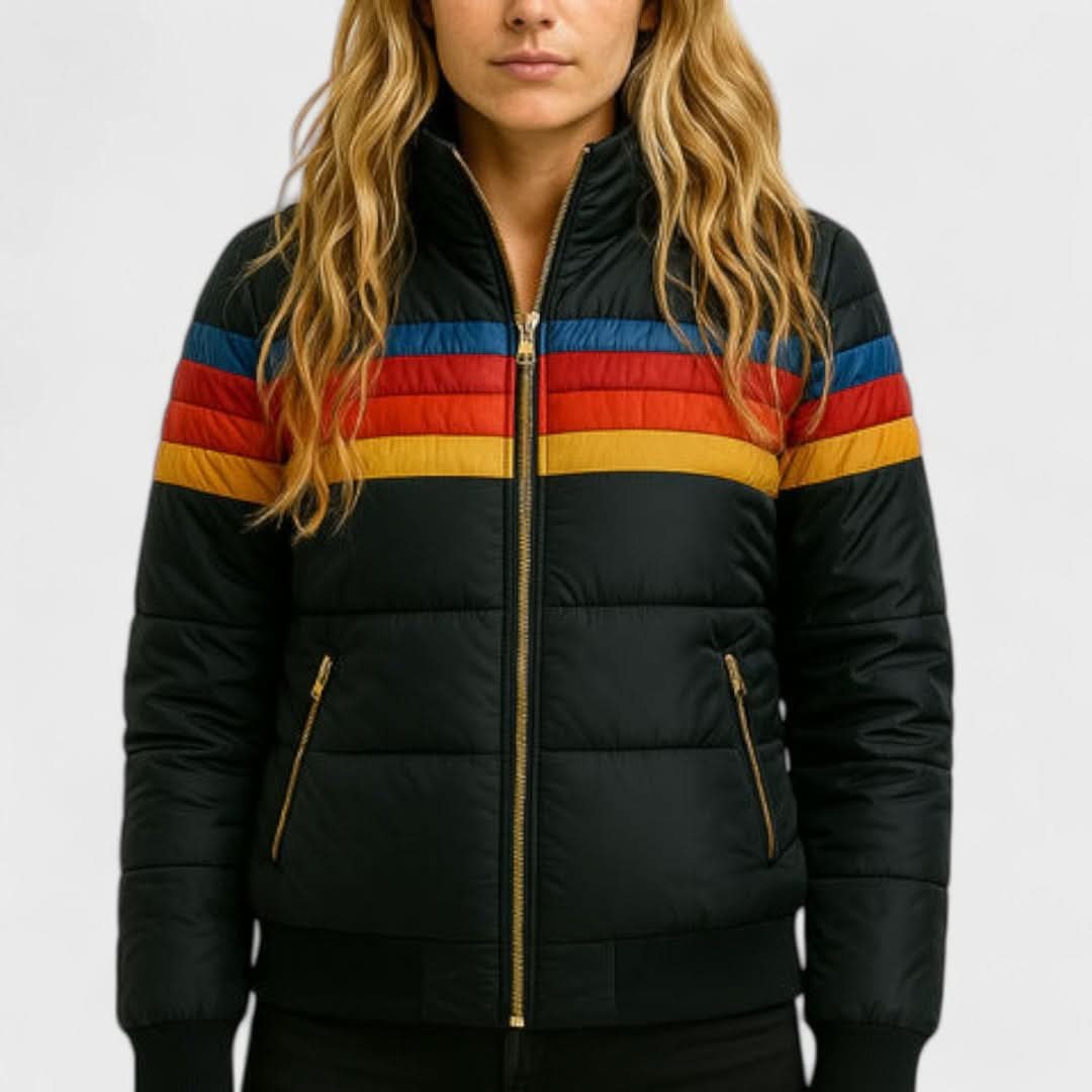 Women's Lightweight Waterproof Jacket | Stripe Chest Detail View 11