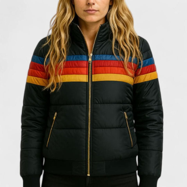 Women's Lightweight Waterproof Jacket | Stripe Chest Detail View 11