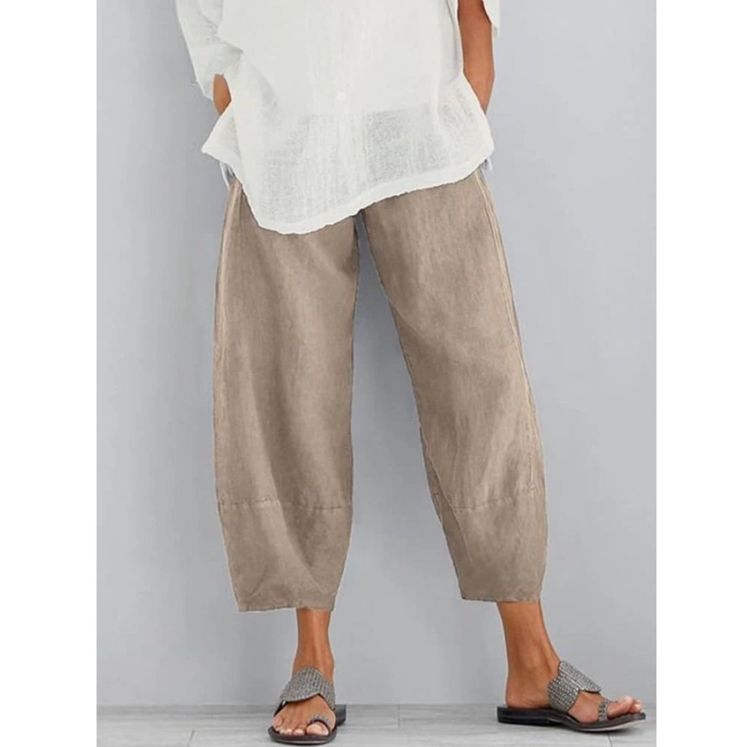 Women's Linen Leisure Trousers | Tapered Balloon Fit Hero