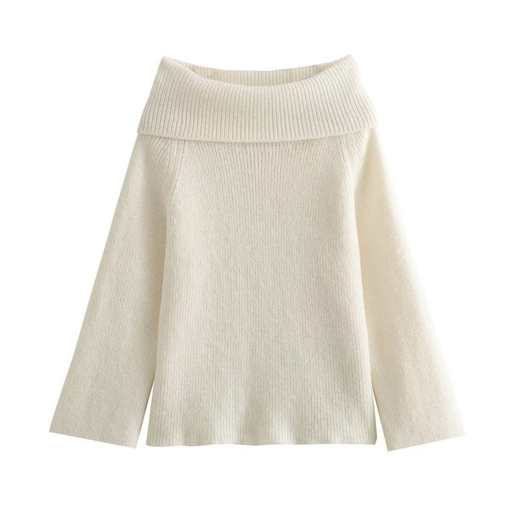 Women's Off Shoulder Jumper | Soft Knit Relaxed Fit Detail