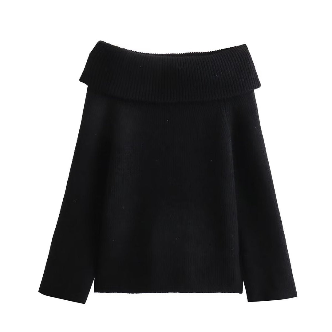 Women's Off Shoulder Jumper | Soft Knit Relaxed Fit Front