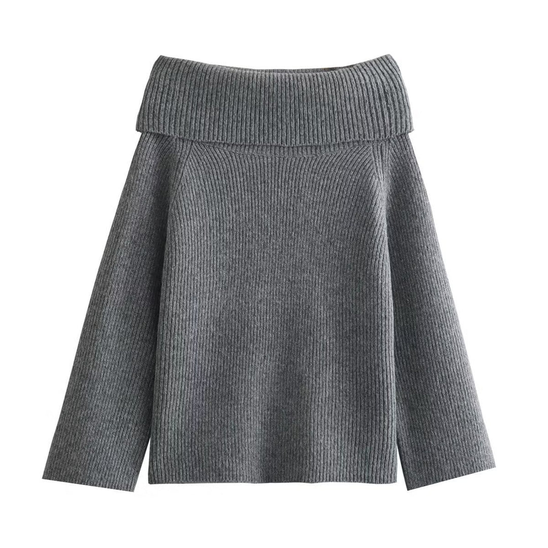 Women's Off Shoulder Jumper | Soft Knit Relaxed Fit Side