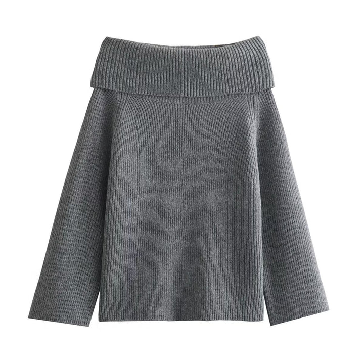 Women's Off Shoulder Jumper | Soft Knit Relaxed Fit Side