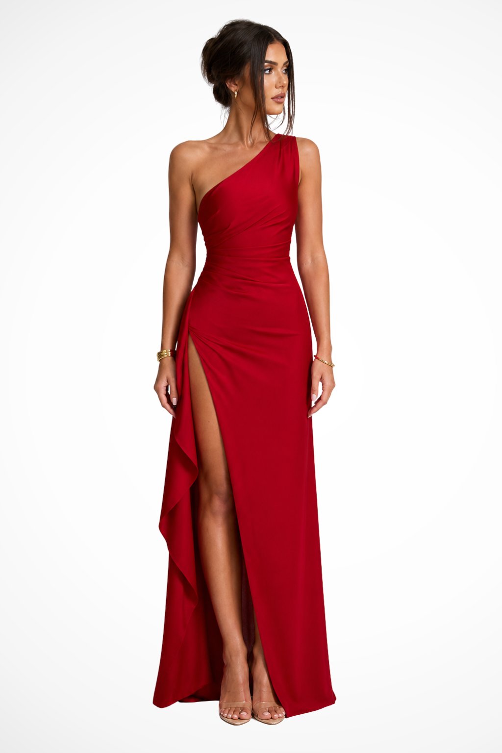 Women's One-Shoulder Maxi Dress | Wedding Guest with Side Split Hero