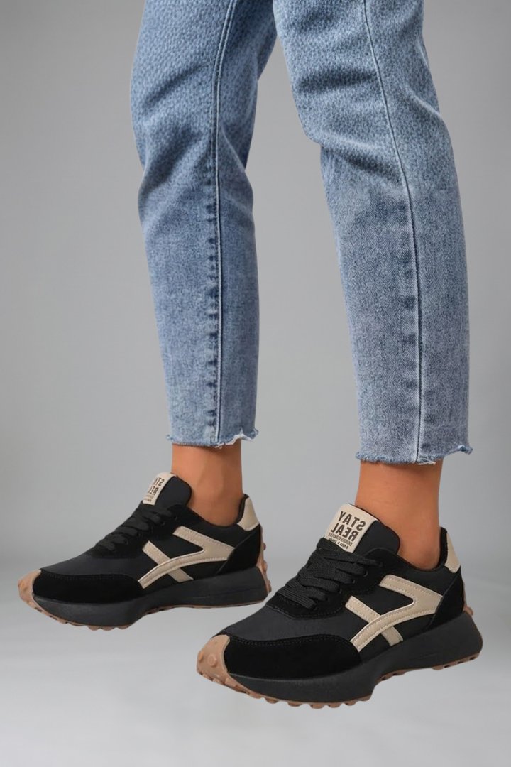 Women's Orthopaedic Cushioned Trainers | Chunky Retro Sole Close Up