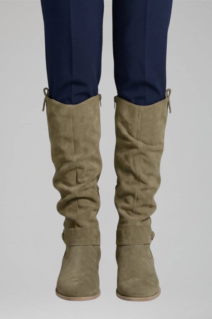 Women's Orthopaedic Knee-High Boots | Side Zipper Slouch Fit Angle
