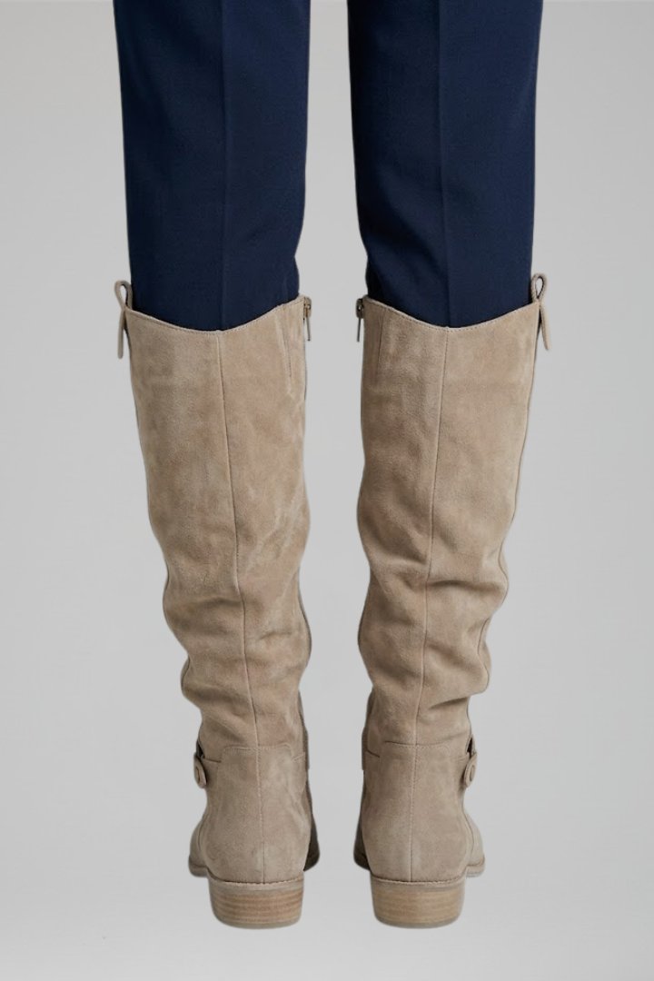 Women's Orthopaedic Knee-High Boots | Side Zipper Slouch Fit Close Up