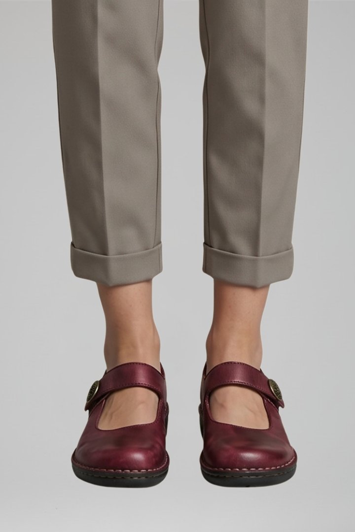 Women's Orthopaedic Mary Jane Flats | Strap Closure Everyday Angle
