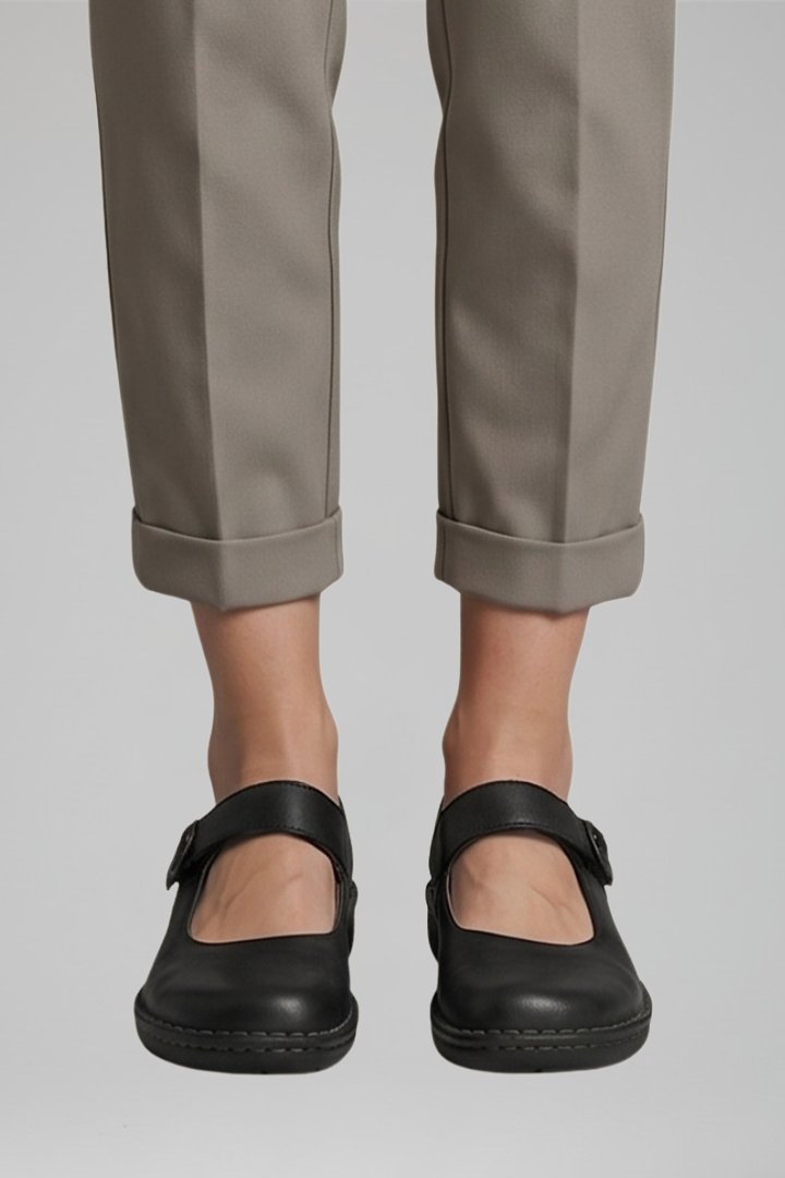 Women's Orthopaedic Mary Jane Flats | Strap Closure Everyday Close Up