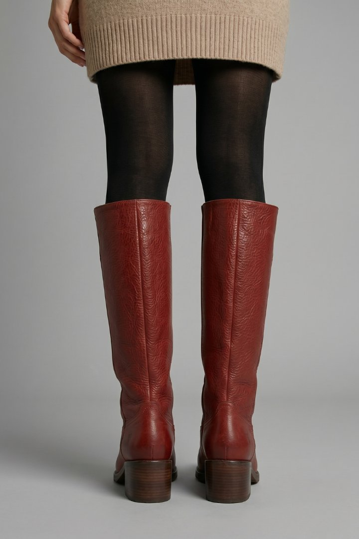 Women's Orthopaedic Mid-Calf Boots | Pull On Block Heel Back