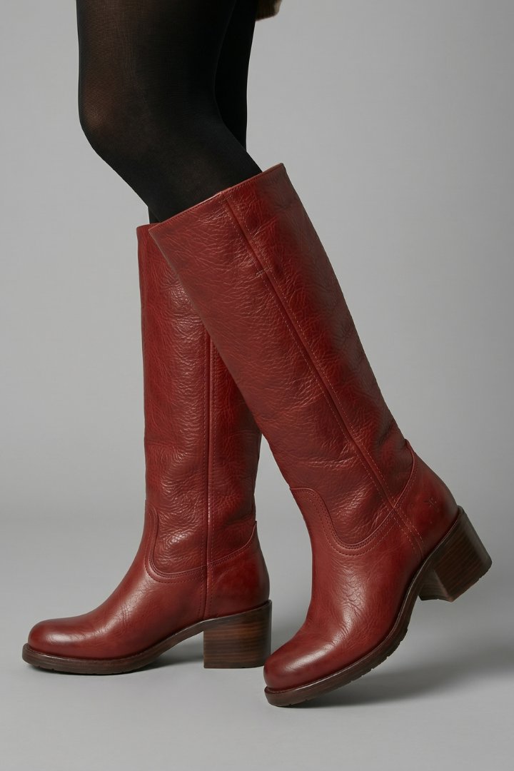 Women's Orthopaedic Mid-Calf Boots | Pull On Block Heel Close Up