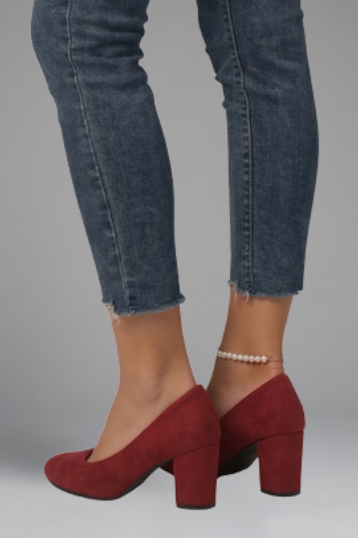 Women's Orthopaedic Pumps | Lightweight Sole Chunky Block Heel Side