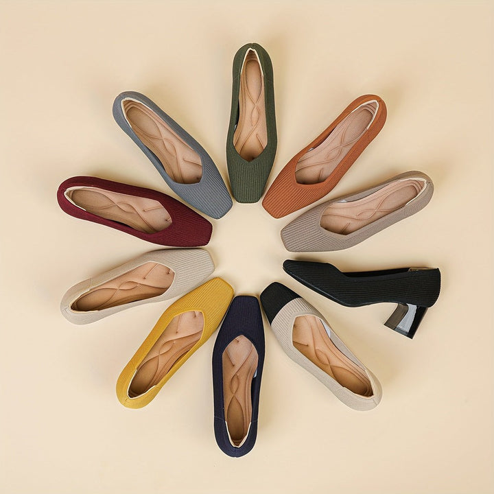 Women's Orthopaedic Pumps | Low Block Heel Office Style Detail