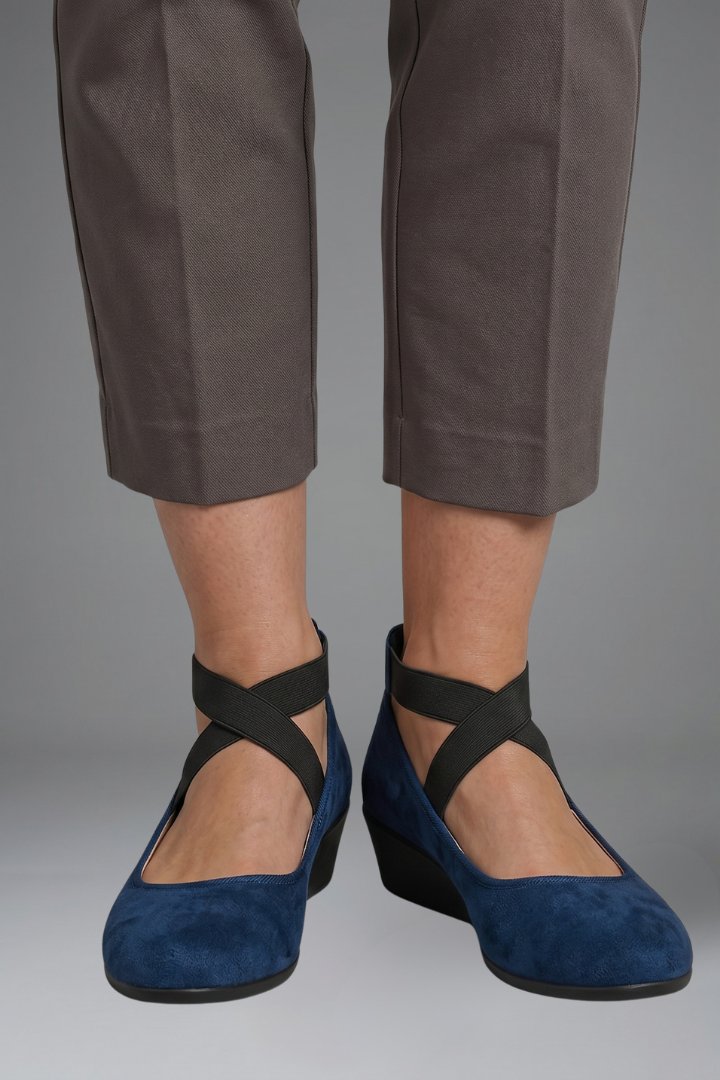 Women's Orthopaedic Slip-On Flats | Elastic Cross Strap Everyday Full