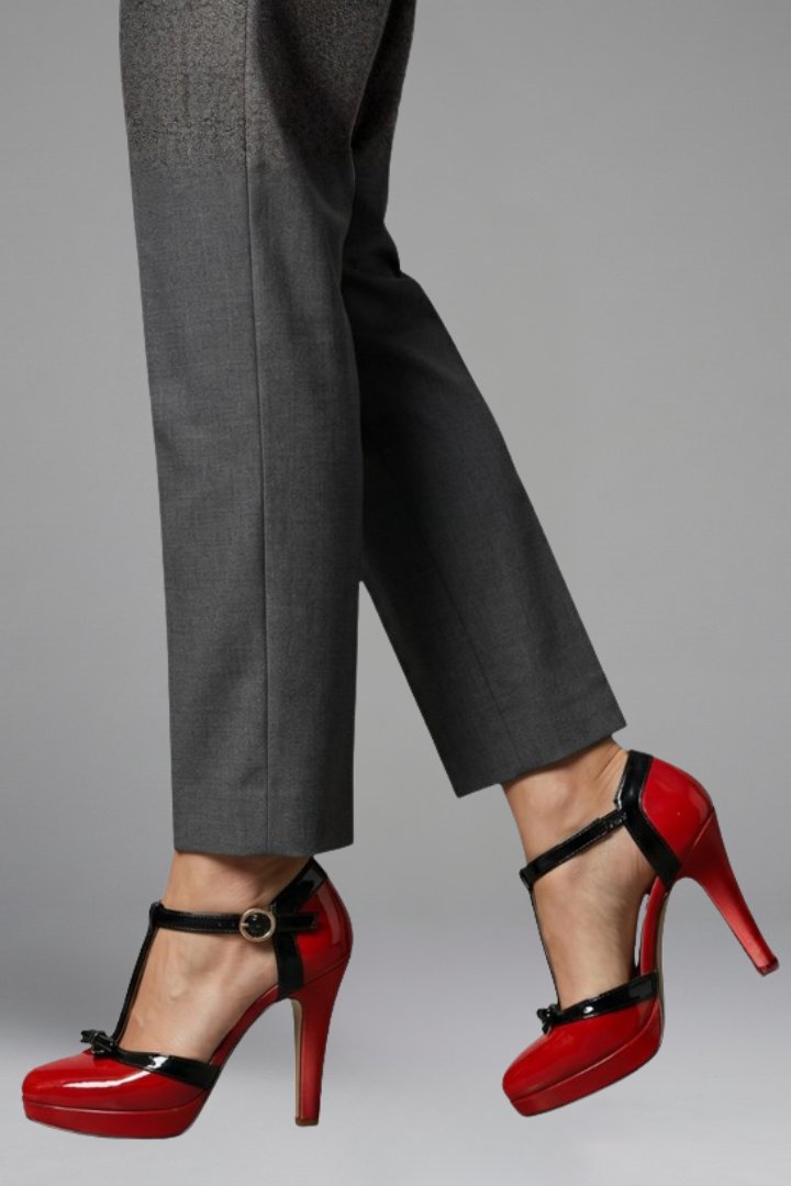 Women's Orthopaedic T-Strap Heels | Formal Buckle Platform Back