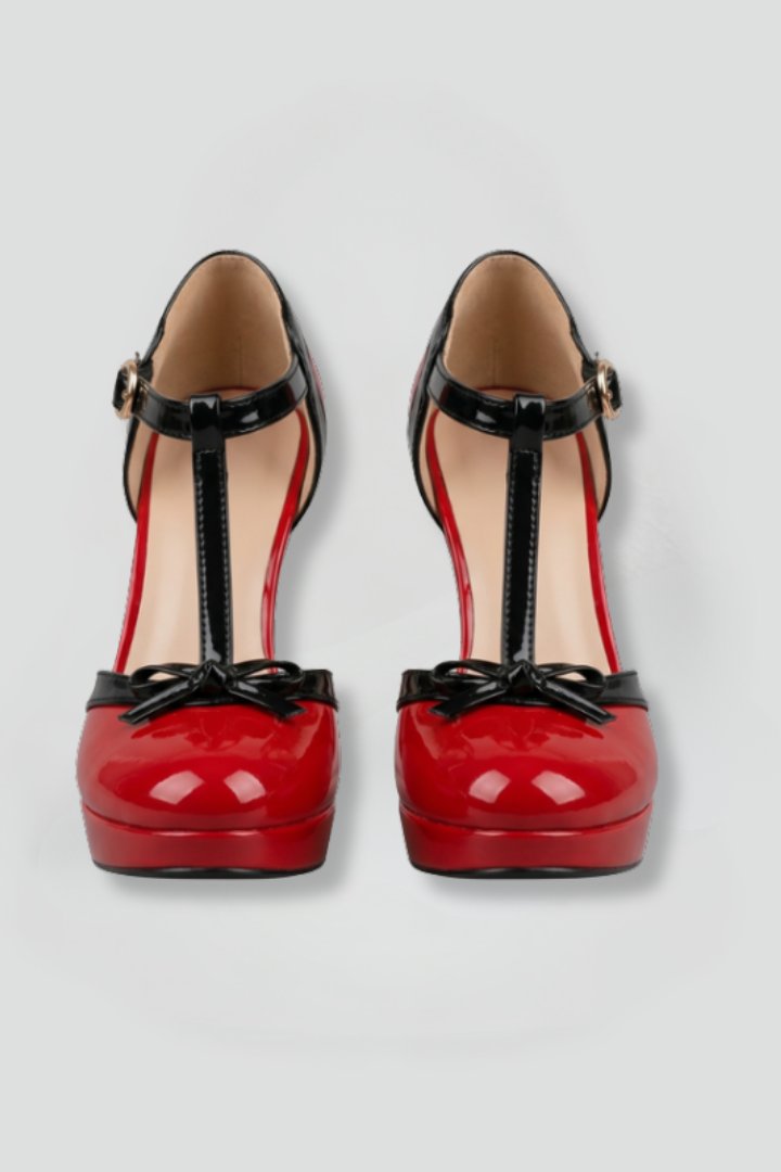 Women's Orthopaedic T-Strap Heels | Formal Buckle Platform Hero