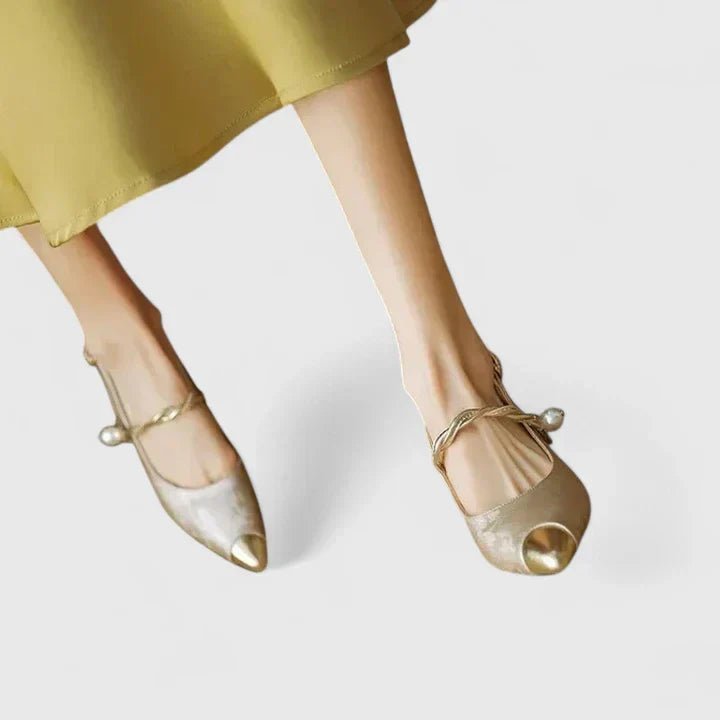 Women's Orthopaedic Textured Heels | Slingback Formal Kitten Heel Back