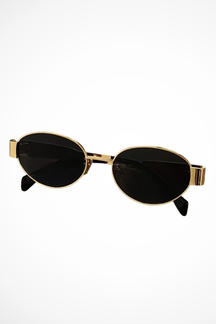 Women's Oval Frame Metal Slim Sunglasses Alternate